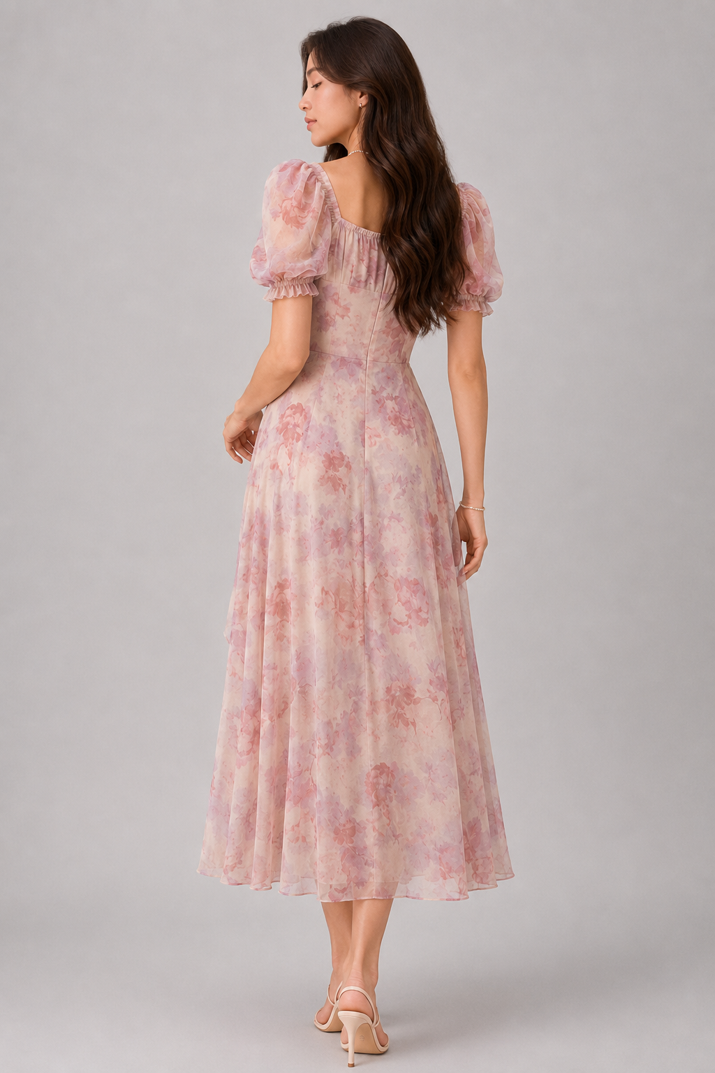 Pink Floral Dress For Women In Summer