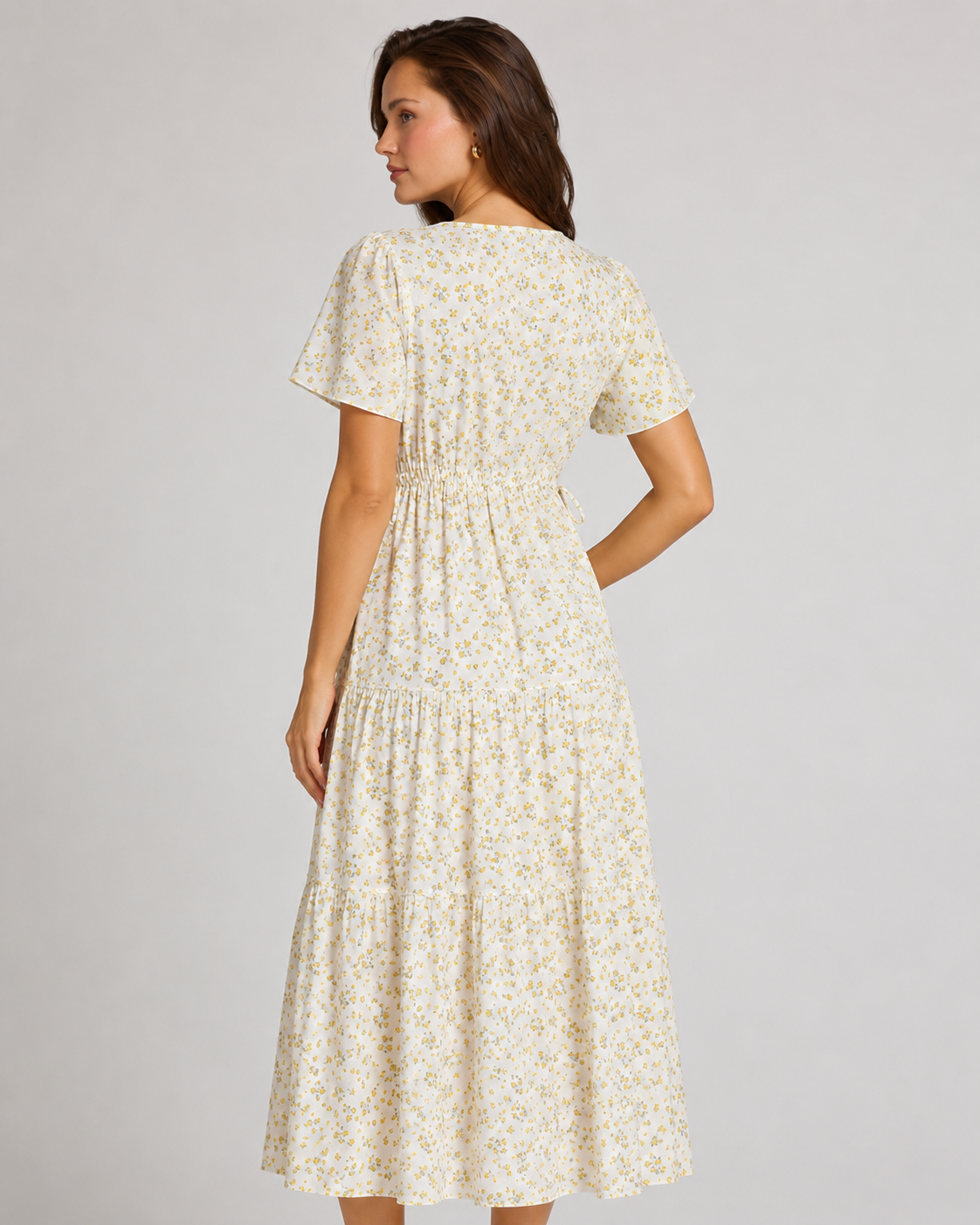 Long Dress Women Summer Boho Sexy Flowers Dress With V-neck