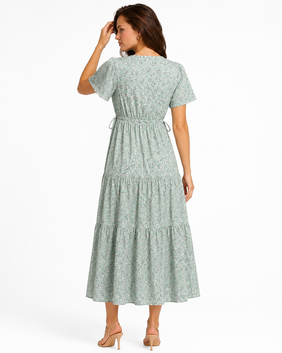 Long Dress Women Summer Boho Sexy Flowers Dress With V-neck