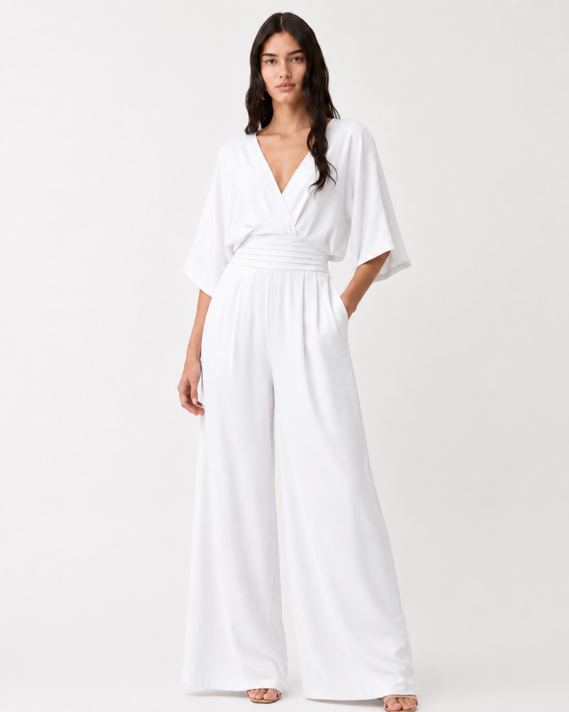 Women's Jumpsuit V-neck Solid Color Summer Trendy Fashion Short-sleeved Street Casual Jumpsuit Suit For Women Clothing