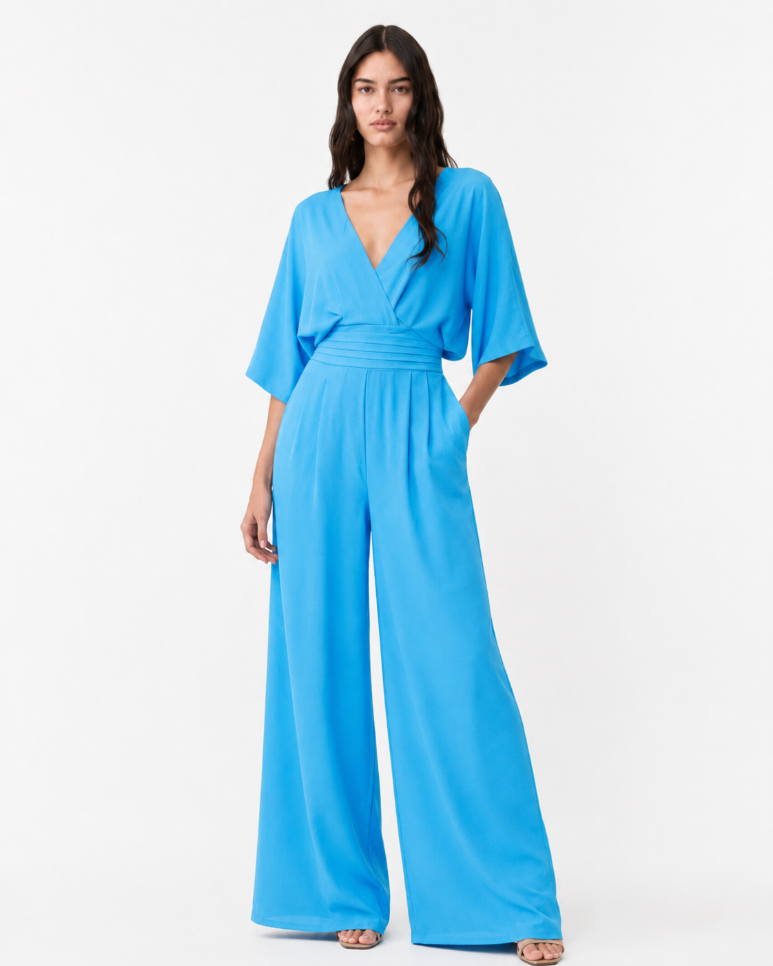 Women's Jumpsuit V-neck Solid Color Summer Trendy Fashion Short-sleeved Street Casual Jumpsuit Suit For Women Clothing