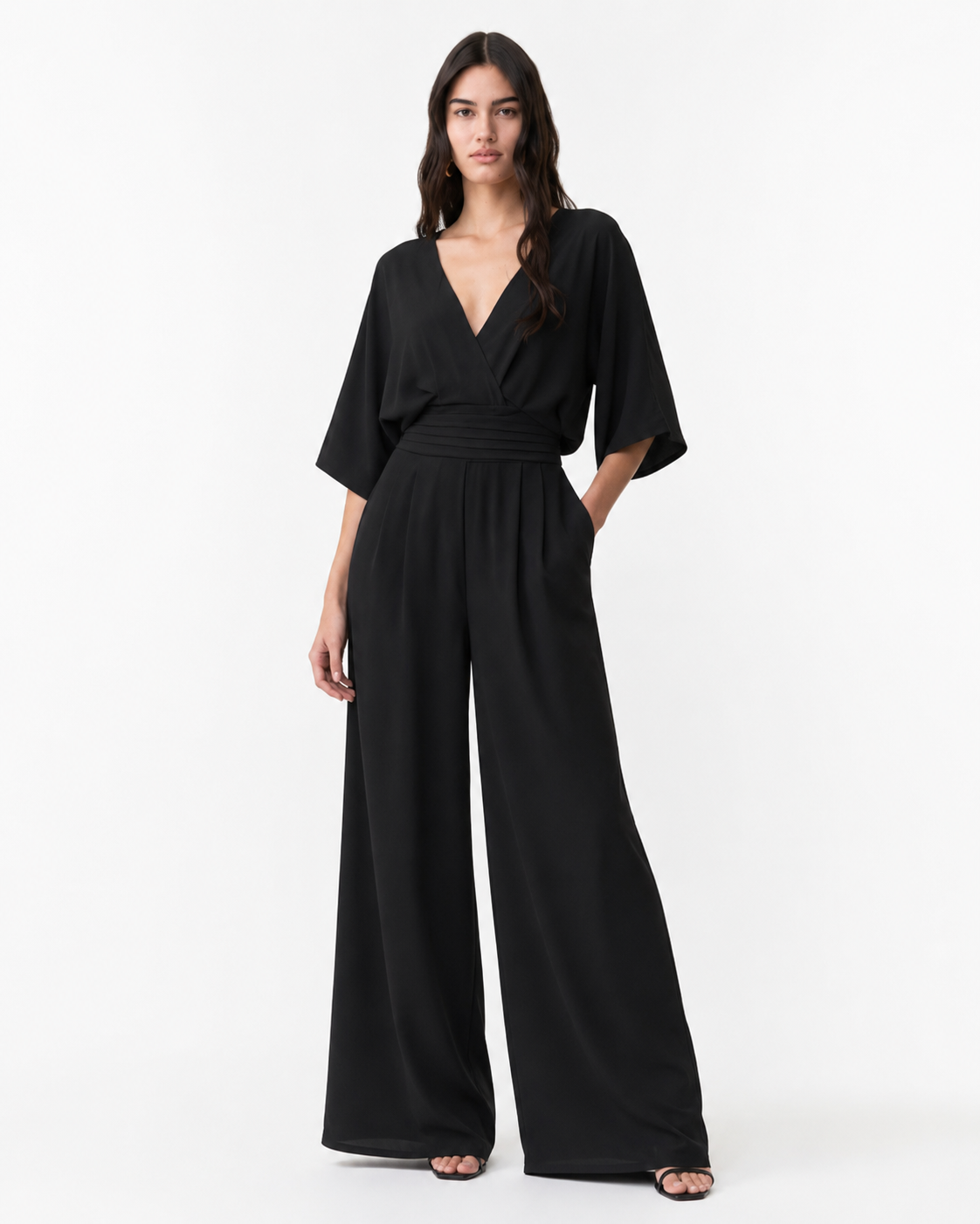 Women's Jumpsuit V-neck Solid Color Summer Trendy Fashion Short-sleeved Street Casual Jumpsuit Suit For Women Clothing