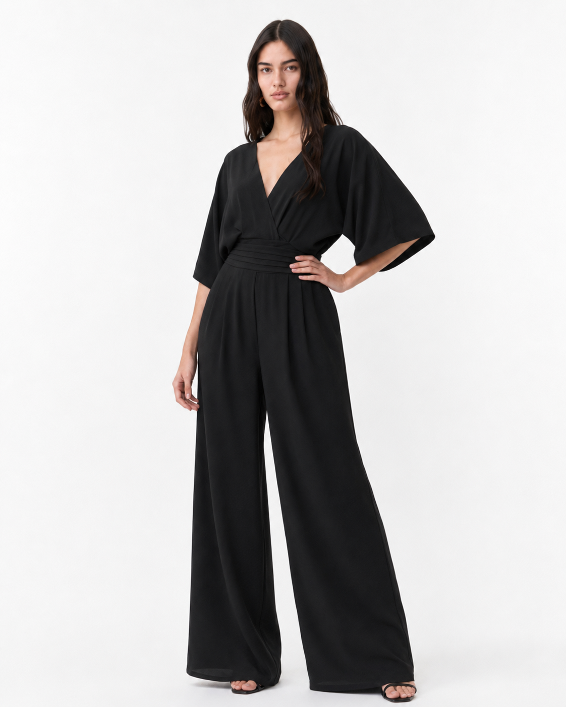 Women's Jumpsuit V-neck Solid Color Summer Trendy Fashion Short-sleeved Street Casual Jumpsuit Suit For Women Clothing