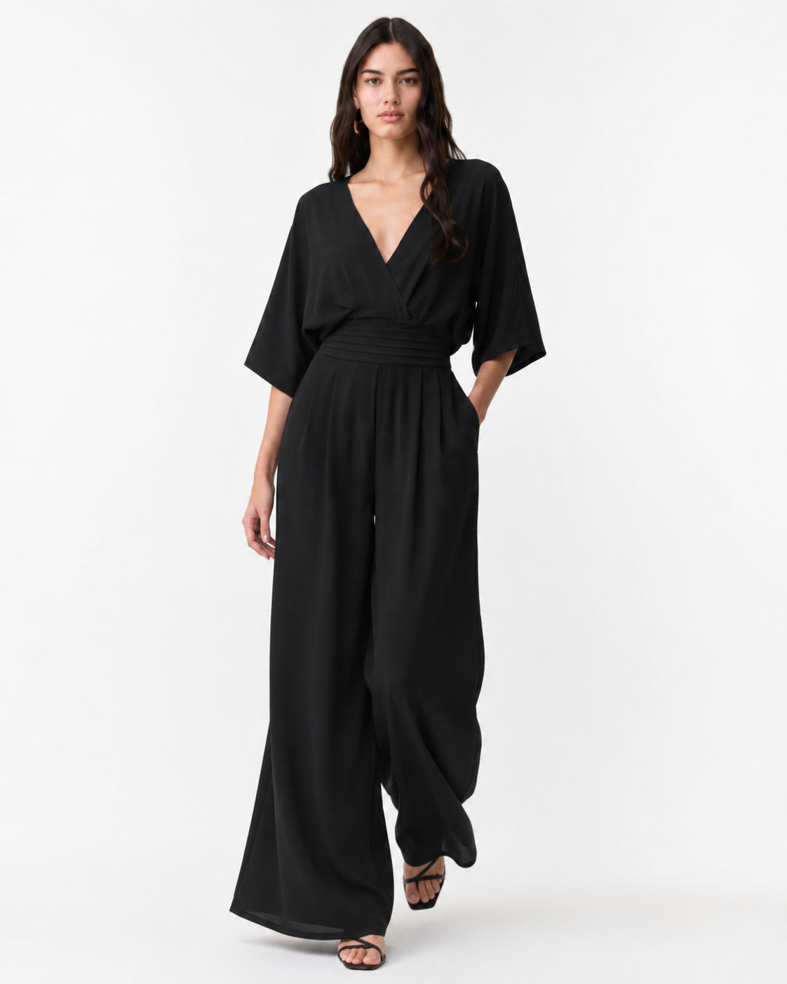 Women's Jumpsuit V-neck Solid Color Summer Trendy Fashion Short-sleeved Street Casual Jumpsuit Suit For Women Clothing